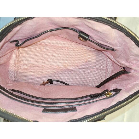 Dooney & Bourke Dillen Crocodile Bag Double Pocket Leather Satchel Reptile - Picture 10 of 14